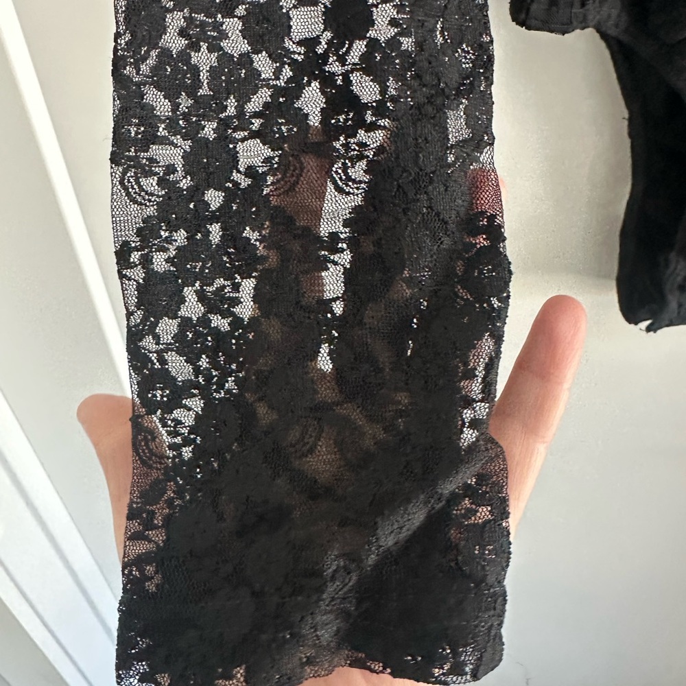 Lulu's Black Lace Long Sleeve Bodysuit - Picture 4 of 6
